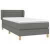 vidaXL Cama box spring con colch&oacute;n tela gris oscuro 80x200 cm