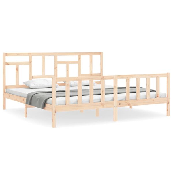vidaXL Estructura de cama sin colch&oacute;n madera maciza de pino 200x200 cm
