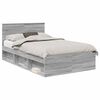 vidaXL Estructura de cama con cabecera Gris Sonoma 120 x 200 cm