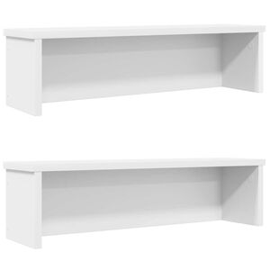vidaXL Estantes de cocina apilables 2 uds blanco 50x15x16 cm