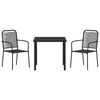 vidaXL Conjunto de Comedor de Jard&iacute;n 3 pcs Negro