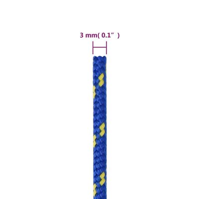 vidaXL Cuerda de barco polipropileno azul 3 mm 100 m