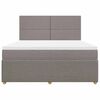 vidaXL Cama box spring con colch&oacute;n tela gris taupe 180x200 cm