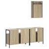 vidaXL Set de muebles de ba&ntilde;o 3 pzas madera contrachapada roble Sonoma
