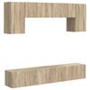 vidaXL Conjunto de mueble de TV Montaje en la pared 4 pcs Roble Sonoma
