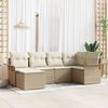 vidaXL Conjunto de sofá de jardín 6 pcs Beige ratán sintético