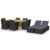 vidaXL Juego de comedor para jard&iacute;n de 9 piezas negro