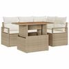 vidaXL Conjunto de sof&aacute; de jard&iacute;n 5 uds. Beige Polirat&aacute;n