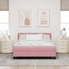 vidaXL Cama Box Spring LED con colch&oacute;n Rosa 160 x 200 cm Terciopelo