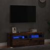 vidaXL Muebles de TV con luces LED 2 uds madera ingeniería envejecida