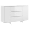 vidaXL Aparador con 3 cajones contrachapado blanco brillo 120x41x75 cm