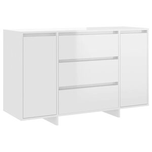 vidaXL Aparador con 3 cajones contrachapado blanco brillo 120x41x75 cm