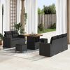 vidaXL Conjunto de sof&aacute; de jard&iacute;n 8 pcs Negro rat&aacute;n sint&eacute;tico
