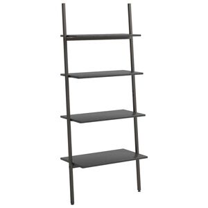 vidaXL Estanter&iacute;a inclinada de 4 baldas negro 64x34x150,5 cm
