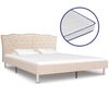 vidaXL Cama con colch&oacute;n viscoel&aacute;stico tela beige 160x200 cm