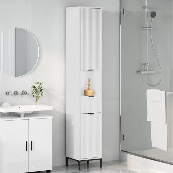 vidaXL Gabinete de Baño con cajón brillante 31,5 x 33 x 190 cm