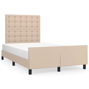 vidaXL Estructura cama sin colch&oacute;n cuero sint&eacute;tico capuchino 120x200cm