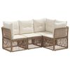 vidaXL Conjunto de sof&aacute;s de jard&iacute;n 4 uds. Beige rat&aacute;n sint&eacute;tico