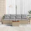 vidaXL Conjunto de sof&aacute;s de jard&iacute;n 5 pcs Beige y Gris Claro