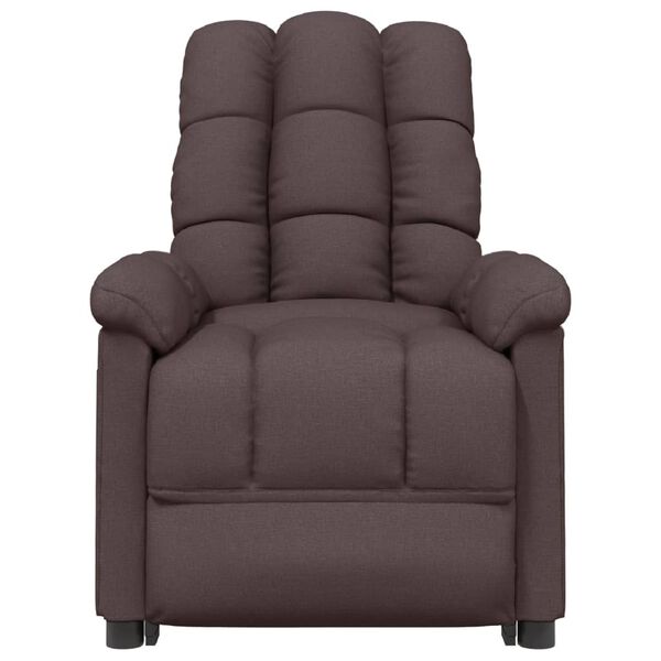 vidaXL Sill&oacute;n de masaje el&eacute;ctrico tela marr&oacute;n oscuro