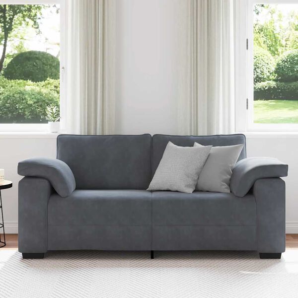 vidaXL Sofá Loveseat gris oscuro 140 cm terciopelo