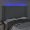 vidaXL Cabecero con LED de tela gris claro 147x16x118/128 cm
