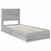 vidaXL Cama con almacenamiento con cabecera Gris Sonoma 75 x 190 cm