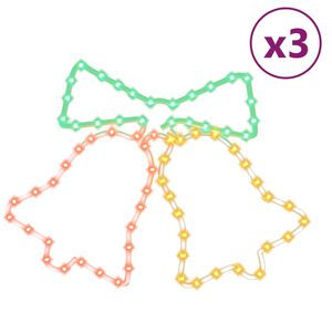 vidaXL Figuras de campanas de Navidad con 72 LEDs 3 uds 50x56 cm