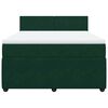 vidaXL Cama box spring con colch&oacute;n terciopelo verde oscuro 160x200 cm