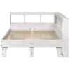 vidaXL Cama con estanter&iacute;a sin colch&oacute;n madera maciza blanca 135x190 cm