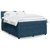 vidaXL Cama box spring con colch&oacute;n terciopelo azul 140x190 cm