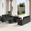 vidaXL Conjunto de sof&aacute; de jard&iacute;n 9 pcs Negro Rattan de Poli&eacute;ster