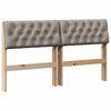 vidaXL Cabecero tapizado Taup&eacute; 160 cm Madera de pino macizo