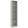 vidaXL Estanter&iacute;a de 5 niveles contrachapada gris hormig&oacute;n 40x24x175cm