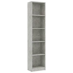 vidaXL Estanter&iacute;a de 5 niveles contrachapada gris hormig&oacute;n 40x24x175cm
