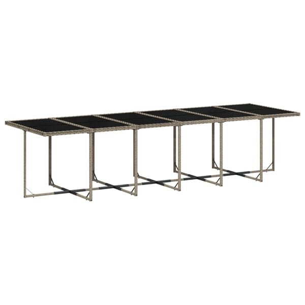 vidaXL Set comedor de jard&iacute;n 17 pzas y cojines rat&aacute;n sint&eacute;tico gris
