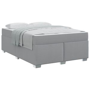 vidaXL Estructura de cama con colch&oacute;n Gris Claro 140 x 200 cm tela