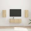 vidaXL Conjunto de mueble para TV de pared 4 pcs Roble Sonoma