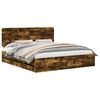 vidaXL Estructura de cama Roble ahumado Madera Ingenieril