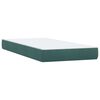 vidaXL Cama box spring con colch&oacute;n y LED terciopelo verde oscuro 100x220 cm