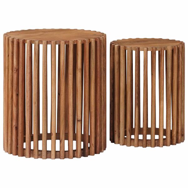 vidaXL Conjunto de mesas auxiliares con puerta Marr&oacute;n 40 x 40 x 45 cm