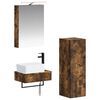 vidaXL Juego de Muebles de Ba&ntilde;o 4 pcs Roble Ahumado 50 x 14,5 x 70 cm