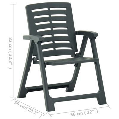 vidaXL Mesa y sillas de bistró plegables 3 piezas plástico verde