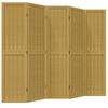 vidaXL Biombo separador de 5 paneles madera maciza paulownia marr&oacute;n