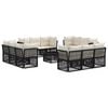 vidaXL Conjunto de sof&aacute;s de jard&iacute;n 13 uds. 12 plaza Negro