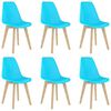 vidaXL Sillas de comedor 6 unidades pl&aacute;stico azul