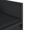 vidaXL Set de muebles jard&iacute;n 5 pzas con cojines rat&aacute;n sint&eacute;tico negro