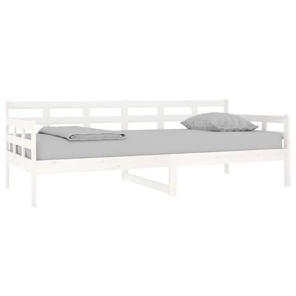 vidaXL Sof&aacute; cama sin colch&oacute;n madera maciza de pino blanco 90x200 cm