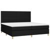 vidaXL Cama box spring con colch&oacute;n tela negro 200x200 cm