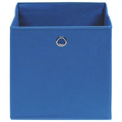 vidaXL Cajas de almacenaje 4 uds tela 32x32x32 cm azul